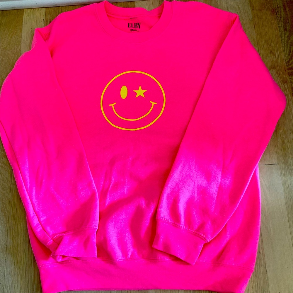 Smiley Face Neon Sweatshirt Size S